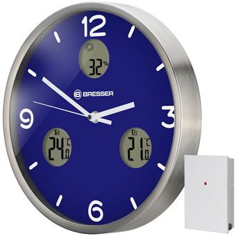 Relógio Climático Bresser MyTime io NX com Temperatura e Húmidade | 30 cm - Azul - 1