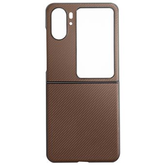 Capa Avizar para Oppo Find N2 Flip Policarbonato Rígido Efeito Carbono Ultra-Fina Castanho - 1