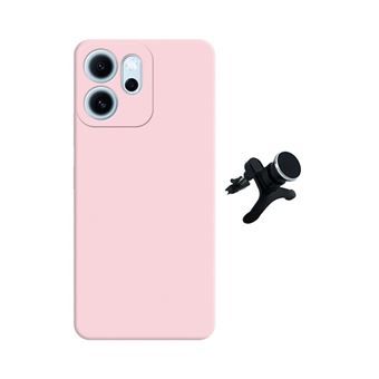 Kit Suporte Magnético Reforçado + Capa Silicone Líquido PHONECARE para Oppo Reno14 F 5G | Rosa - 1
