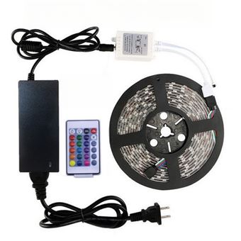 Fita de LED CO-Phénix com telecomando de 24 teclas | 12V | 5050 | RGB | 15m 450Led - 1