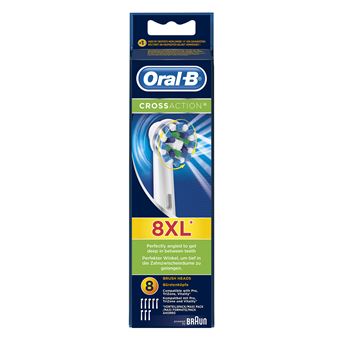Cabeça de Escova de Dentes Oral-B Cross Action 8p | Azul, Branco - 1