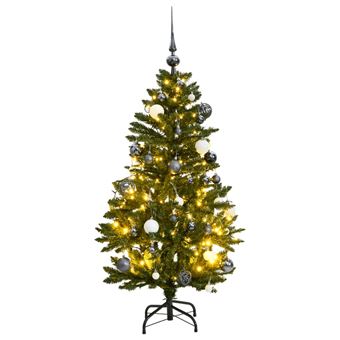 Árvore Natal artificial articulada vidaXL com 150 luzes LED + bolas 150cm - 1