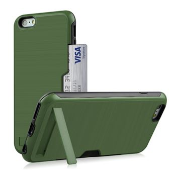 Capa Magunivers TPU suporte para cartão de kickstand verde armado para Apple iPhone 8/7 4.7 inch