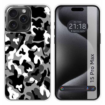Capa Tumundosmartphone de silicone para iPhone 15 Pro Max (6.7) design Desenhos de camuflagem de neve - 1