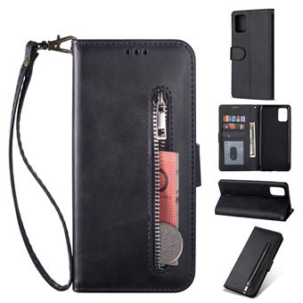 Capa Magunivers Pu Bolso com Zíper Preto para Samsung Galaxy A31
