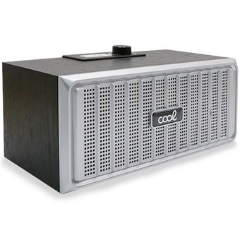 Coluna Universal Bluetooth COOL Retro | 20 W | Madeira Preto | Frente Prateado - 1
