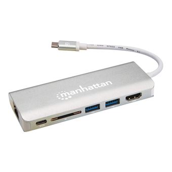 hub de interface Manhattan 152075 USB 3.1 (3.1 Gen 2) Type-C 40000 Mbit/s Alumínio