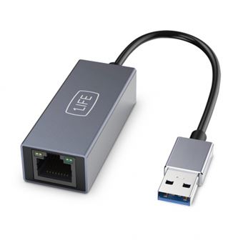 Adaptador Ethernet Gigabit USB-A 3.0 para RJ45 1Life  - Cinza - 1