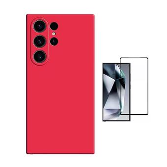 Kit Película de Vidro Temperado Gorilasglass + Capa Proteção Silicone Gift4Me para Samsung Galaxy S25 Ultra | Vermelha - 1