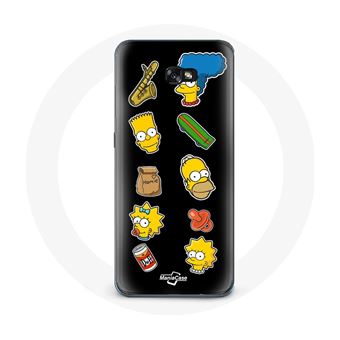 Capa Maniacase para Samsung Galaxy A5 2017 Os Simpsons Adesivos Fundo Preto - 1