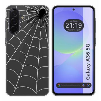 Capa TUMUNDOSMARTPHONE de Silicone Transparente para Samsung Galaxy A36 5G Desenhos de design de aranha - 1