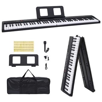 Piano/teclado elétrico vidaXL com suporte de música | 88 teclas | dobrável - 1