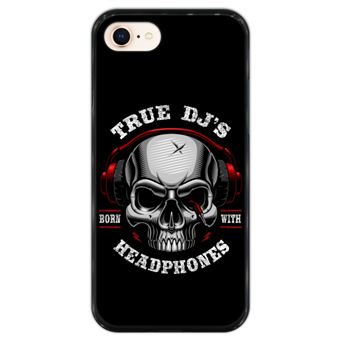 Capa Hapdey para iPhone 7 - 8 Design Caveira True DJ em Silicone Flexível e TPU Preto