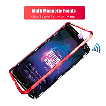 Capa Magunivers TPU multi armação 9H 2.5D vidro temperado preto/vermelho para Apple iPhone 8 Plus/7 Plus