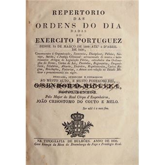 Repertorio das ordens do dia dadas ao exercito portuguez desde 15 de março de 1809 ate - 1