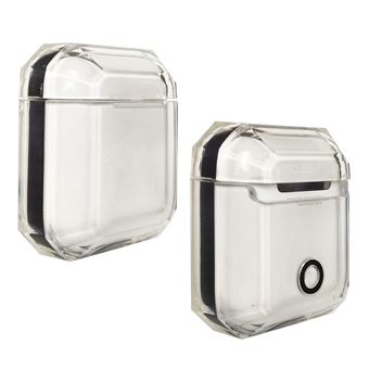 Capa protetora de TPU Antichoque WISETONY para Apple AirPods 1 / 2 Preto e Branco - 1