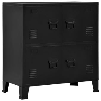 Aparador vidaXL de arrumação industrial 75x40x80 cm aço preto - 1