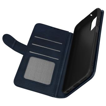 Capa Fólio Avizar para Motorola Moto G32 aba com função suporte vídeo - Azul-escuro - 1