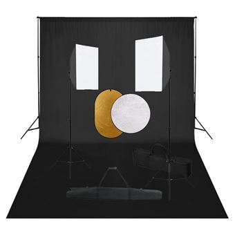 Kit Estúdio Fotográfico vidaXL com Softbox Iluminação/Fundo/Refletor - 1