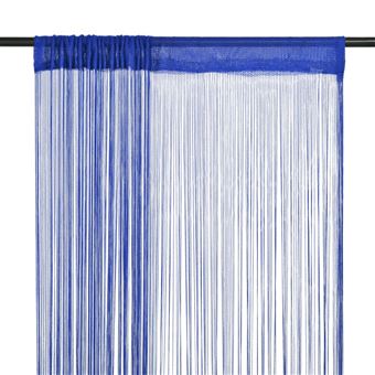 Cortinas vidaXL de fios 2 pcs 100x250 cm azul - 1