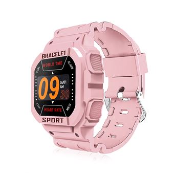 Smartwatch DAM i3 | Monitor de Frequência Cardíaca e Notificações | Monitor Desportivo para Ciclismo | corrida e volley - Rosa - 1