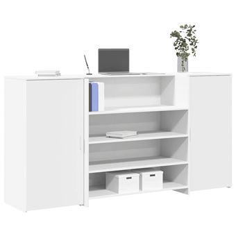 Balcão recepção vidaXL | 200x50x103,5 cm | madeira branco - 1