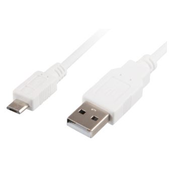Cabo Usb Sharkoon 1.5m, Micro-USB2.0-B/USB2.0-A | Branco - 1