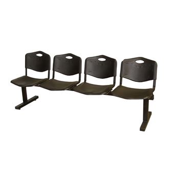 Banco de Espera Piqueras y Crespo quatro assentos em preto e Bienservida PVC estrutura - 1