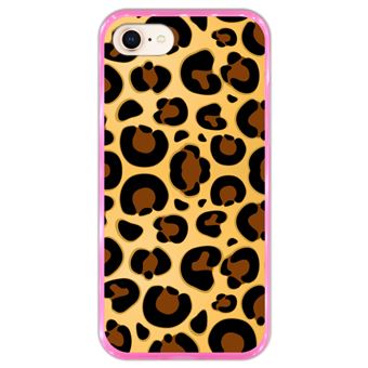 Capa Hapdey para iPhone 7 - 8 Design Leopardo em Silicone Flexível e TPU Cor-de-Rosa