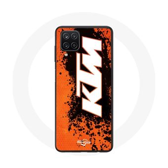 Capa Maniacase para Samsung Galaxy A12 Ktm Logotipo Branco Fundo Laranja - 1