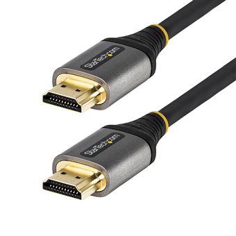 Cabo Hdmi StarTech.com Cabo HDMI 2.0 com certificação Premium de 3 m - Cabo HDMI Ultra HD 4K 60Hz de alta velocidade com Ethernet - HDR10, ARC - Cabo de vídeo HDMI UHD - Para monitores, televisores, ecrãs UHD - M/M | Cinzento - 1
