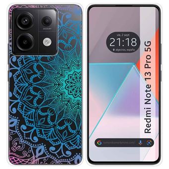 Capa Tumundosmartphone de silicone transparente para Xiaomi Redmi Note 13 Pro 5G Desenhos de design Mandala - 1