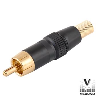 Ficha Rca Vsound Macho Preto Metálica / Dourada - 1