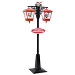 Candeeiro de Rua Pai Natal vidaXL 81x40x188 cm PVC preto e vermelho