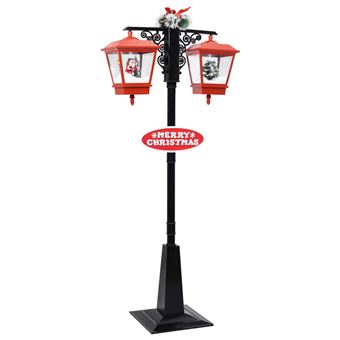 Candeeiro de Rua Pai Natal vidaXL 81x40x188 cm PVC preto e vermelho - 1