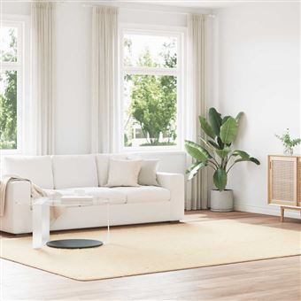 Tapete shaggy de pelo alto vidaXL NAVARRA | 240x340 cm | poliéster creme - 1