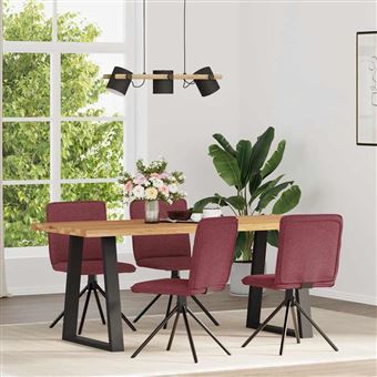 Cadeiras de Jantar vidaXL | 4 Peças | tecido vermelho tinto - 1