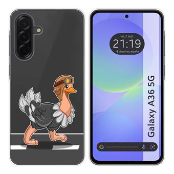 Capa TUMUNDOSMARTPHONE de Silicone Transparente para Samsung Galaxy A36 5G Desenhos de design de avestruz - 1