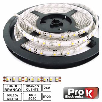 Fita LED Prok 300 5050 Branco Quente 24V 5M - 1