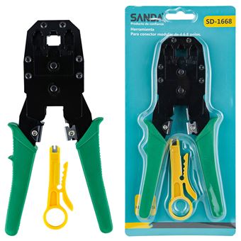 Alicate Magnético Sanda SD-1668 Auxiliar para Conector Modular de 4 | 6 | 8 Pólos - Preto - 1