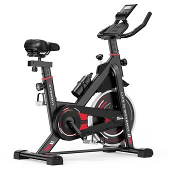 Bicicleta Estática BIGZZIA | Roda de Inércia de 10 kg | Assento e Apoios de Braços Ajustáveis | Preto - 1