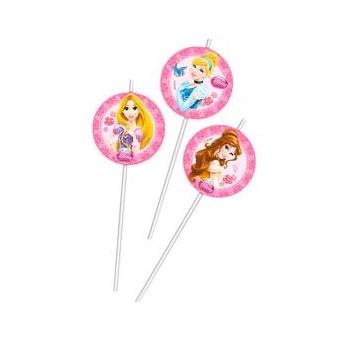 Conjunto 6 Palhinhas Festa Princesas Disney Glamour Sortido - 1