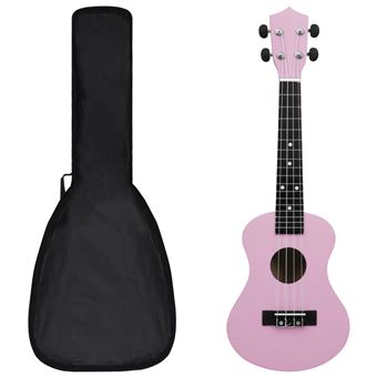 Conjunto Ukulele Soprano Infantil com Saco vidaXL 23'' Rosa - 1
