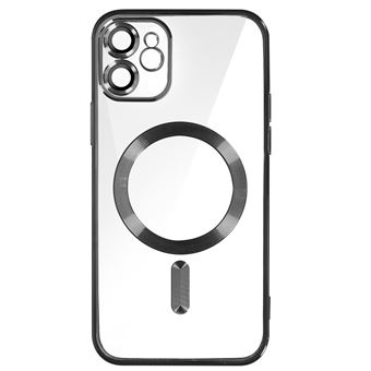 Capa MagSafe Avizar para iPhone 11 Silicone Proteção Câmara Moldura Cromada Preto - 1