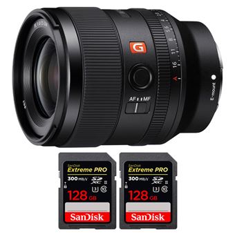 Objetiva Sony FE 35mm f/1.4 GM + 2 SanDisk 128GB Extreme PRO UHS-II SDXC 300 MB/s + PDF 15 técnicas para melhorar as suas fotografias - 1