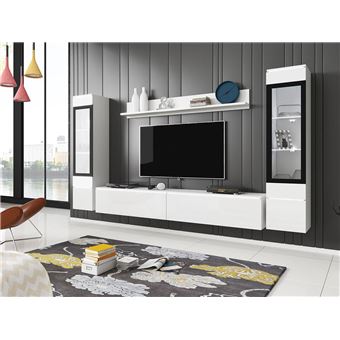 Unidade para salas de estar moveis.pt Sarasota 126 | Placa de aglomerado laminado | Vidro temperado - 1