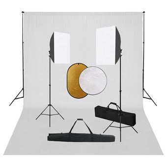 Kit Estúdio Fotográfico vidaXL com Softbox Iluminação/Fundo/Refletor - 1