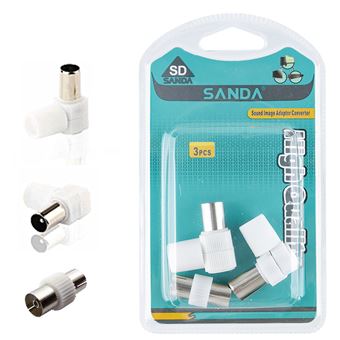 Conectores Cabo de Antena Coaxial M E F Sanda SD-8019 - Branco - 1