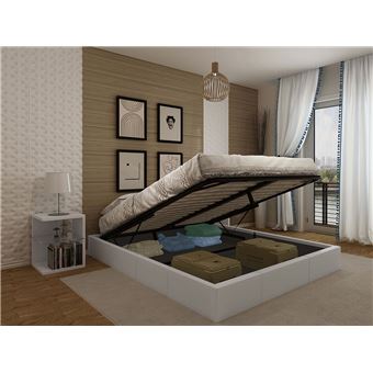 Cama de Casal Ideia Home Design |190×140 cm - Branco - 1