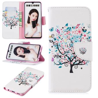Capa Magunivers PU flip árvore florida para Huawei P Smart (2019)/Honor 10 Lite - 1